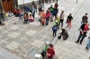 Buskers festival v Českých Budějovicích. Hrálo se na každém rohu 