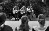 Buskers festival v Českých Budějovicích. Hrálo se na každém rohu 