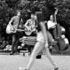 Buskers festival v Českých Budějovicích. Hrálo se na každém rohu 