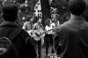 Buskers festival v Českých Budějovicích. Hrálo se na každém rohu 