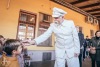 Prezident republiky navštívil Tábor. Lidem naděloval ponožky i teze o pravdě