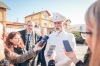 Prezident republiky navštívil Tábor. Lidem naděloval ponožky i teze o pravdě