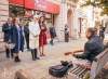 Prezident republiky navštívil Tábor. Lidem naděloval ponožky i teze o pravdě