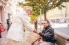 Prezident republiky navštívil Tábor. Lidem naděloval ponožky i teze o pravdě