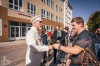 Prezident republiky navštívil Tábor. Lidem naděloval ponožky i teze o pravdě