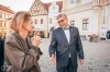 Prezident republiky navštívil Tábor. Lidem naděloval ponožky i teze o pravdě